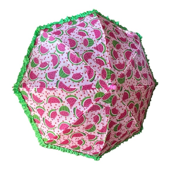 Colorful Pink and Green Watermelon Printed Kids Size Umbrella - Picture 4 of 4
